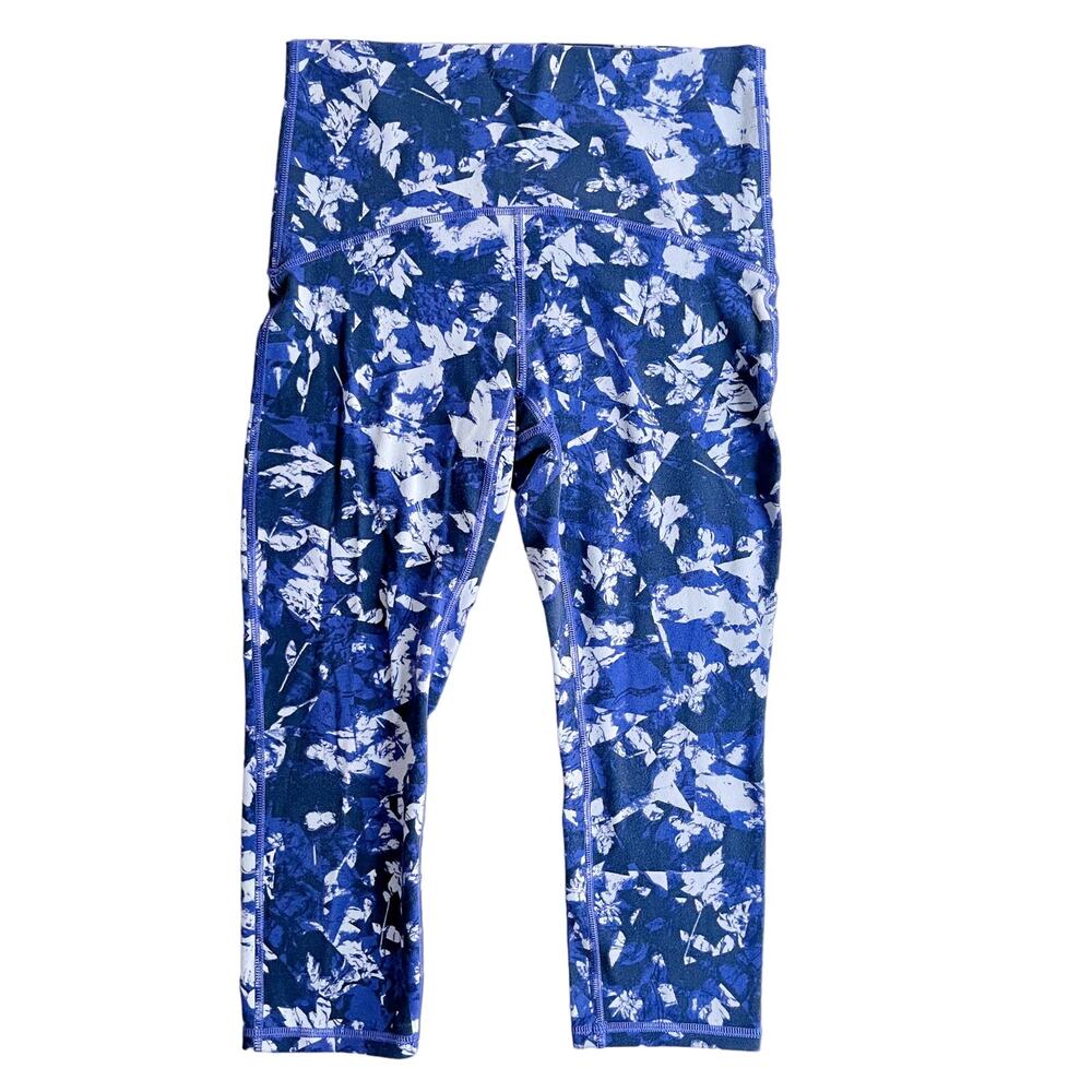 Ivivva Girl Lululemon High Rise Crop Rulu Leggings 7 Purple Pink Abstract Multi